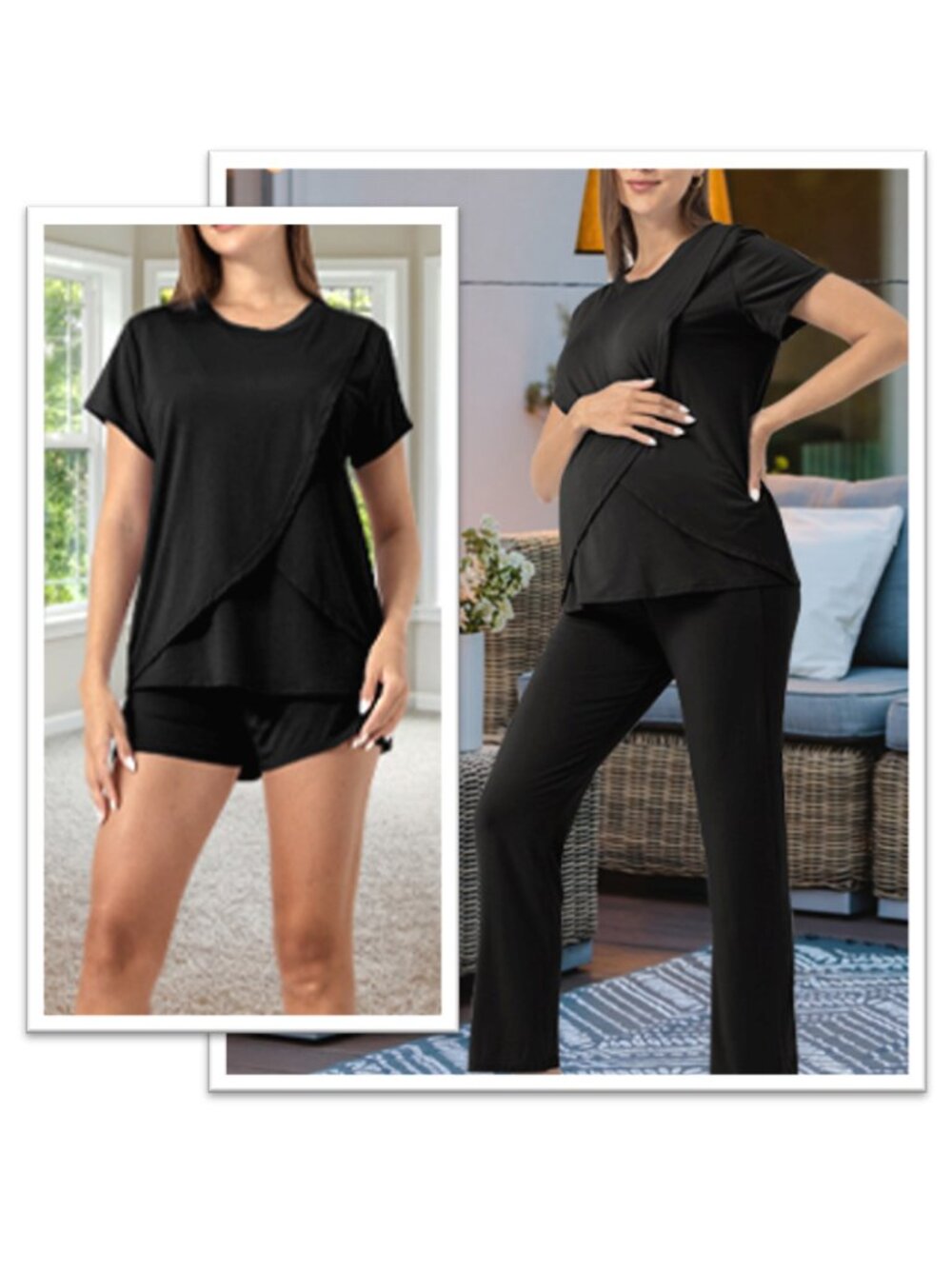 Women's 3-piece Loungewear Maternity Nursing Set NWT! - Black, Size S